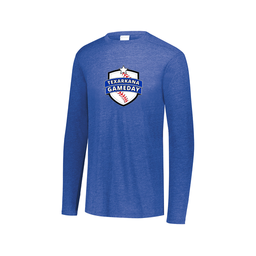 [FTLCUBRY-AXS-LOGO3] Decker Men's Tri-Blend T-Shirt - Long Sleeve (Adult XS, Royal, Logo 3)