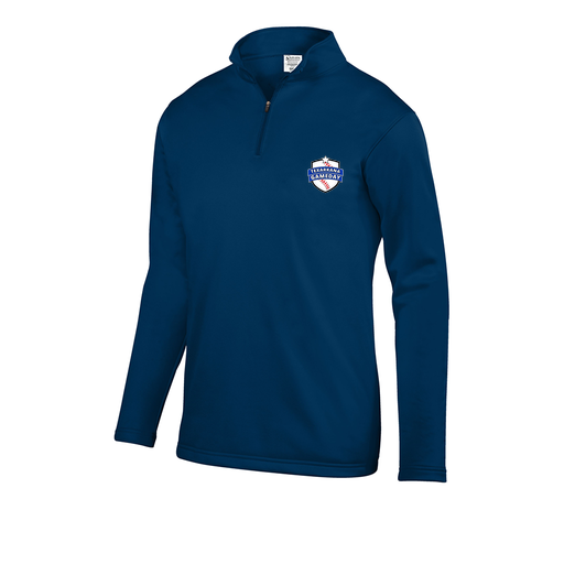 [FOLQFFNV-YS-LOGO3] Decker Youth FlexFleece 1/4 Zip (Youth S, Navy, Logo 3)