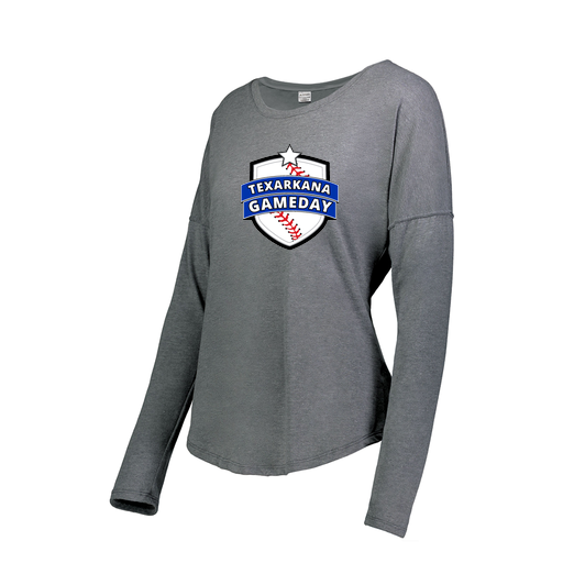 [FTLCUBGY-FAXS-LOGO3] Decker Women's Tri-Blend T-Shirt - Long Sleeve (Female Adult XS, Gray, Logo 3)