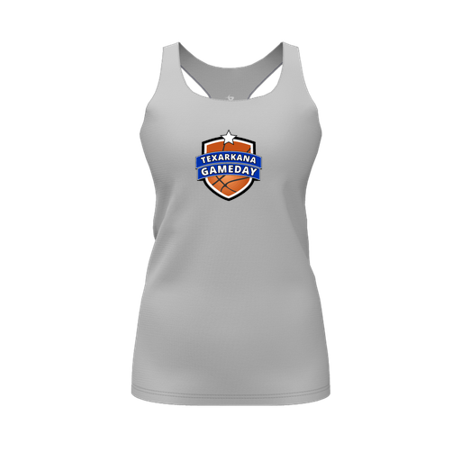 [CUS-DFW-RCBK-PER-GRY-FYS-LOGO2] Racerback Tank Top (Female Youth S, Gray, Logo 2)