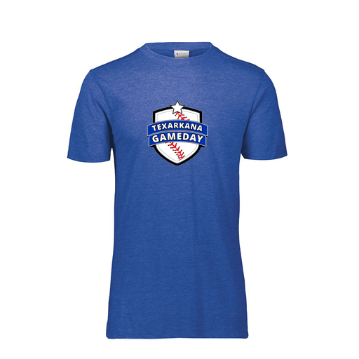 [FTSCUBRY-YS-LOGO3] Decker Youth Tri-Blend T-Shirt - Short Sleeve (Youth S, Royal, Logo 3)