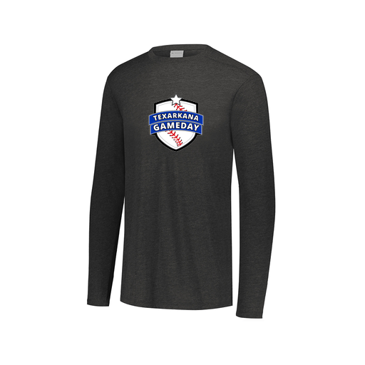 [FTLCUBBK-AXS-LOGO3] Decker Men's Tri-Blend T-Shirt - Long Sleeve (Adult XS, Black, Logo 3)