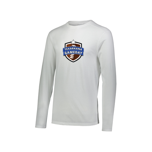 [FTLCUBWH-AXS-LOGO1] Decker Men's Tri-Blend T-Shirt - Long Sleeve (Adult XS, White, Logo 1)