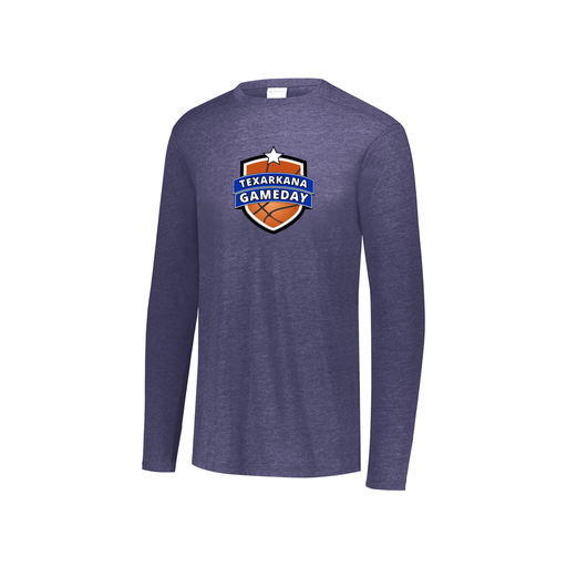 [FTLCUBNV-YS-LOGO2] Decker Youth Tri-Blend T-Shirt - Long Sleeve (Youth S, Navy, Logo 2)