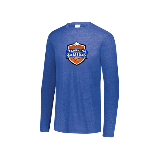 [FTLCUBRY-YS-LOGO2] Decker Youth Tri-Blend T-Shirt - Long Sleeve (Youth S, Royal, Logo 2)