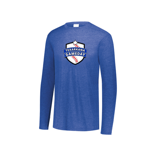 [FTLCUBRY-YS-LOGO3] Decker Youth Tri-Blend T-Shirt - Long Sleeve (Youth S, Royal, Logo 3)