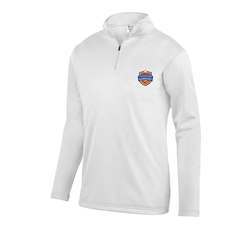[FOLQFFWH-YS-LOGO2] Decker Youth FlexFleece 1/4 Zip (Youth S, White, Logo 2)
