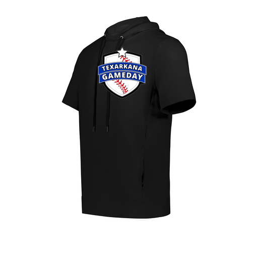 [222605.080.S-LOGO3] YOUTH VENTURA SOFT KNIT SHORT SLEEVE HOODIE (Youth S, Black, Logo 3)