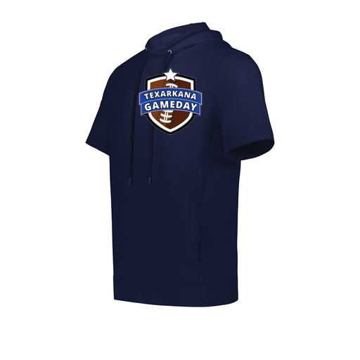 [222605.065.S-LOGO1] YOUTH VENTURA SOFT KNIT SHORT SLEEVE HOODIE (Youth S, Navy, Logo 1)
