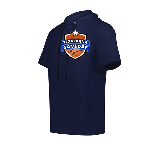 [222605.065.S-LOGO2] YOUTH VENTURA SOFT KNIT SHORT SLEEVE HOODIE (Youth S, Navy, Logo 2)